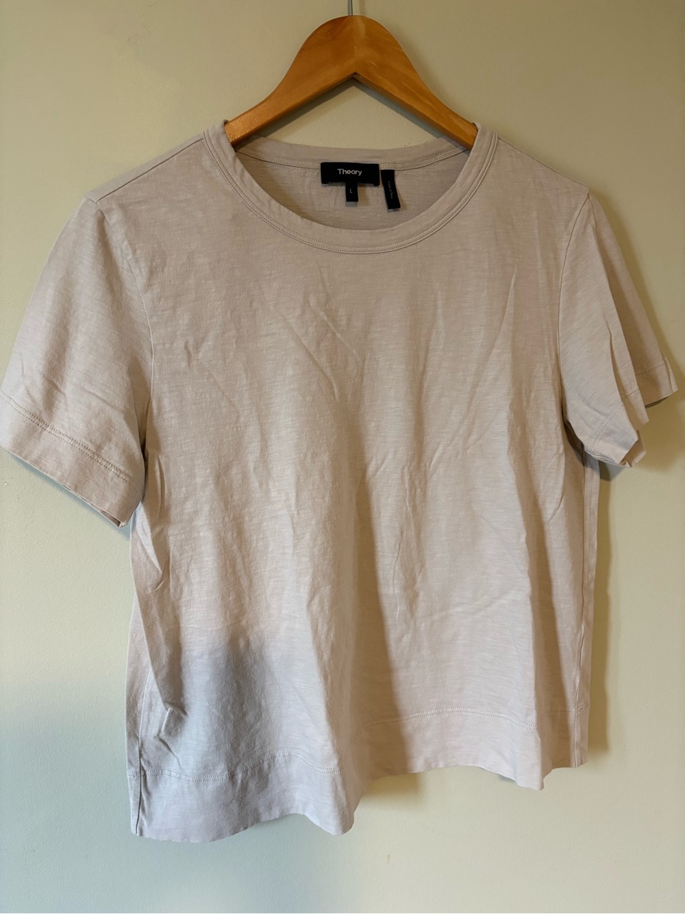 Theory Women’s T-Shirt Short Sleeve Tee Oatmeal L